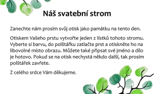 letáček ke svatebnímu stromu